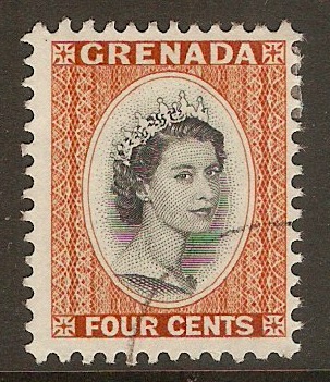 Grenada 1953 4c Black and brown-orange. SG196.